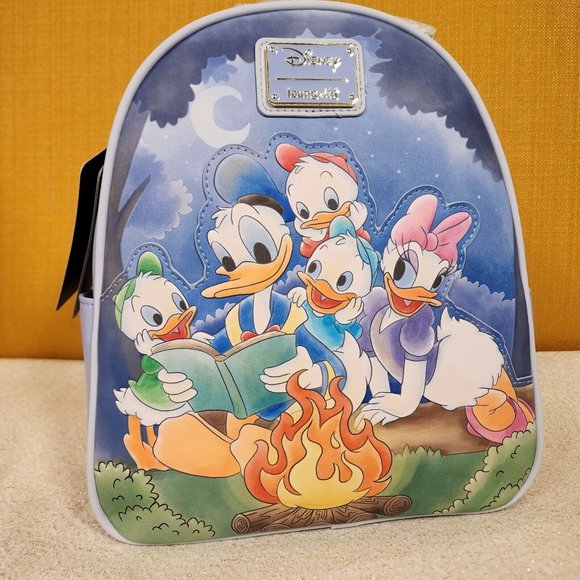 Loungefly Disney Donald Duck Daisy Duck Family Campfire Blue Mini Backpack NEW main image 10